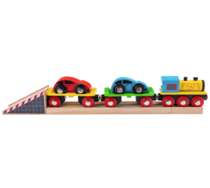 Auto-transporttrein en extra spoor
