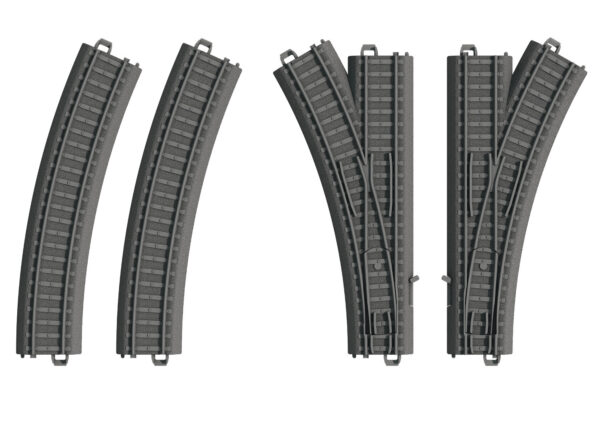 Set met wissels kunststof rail